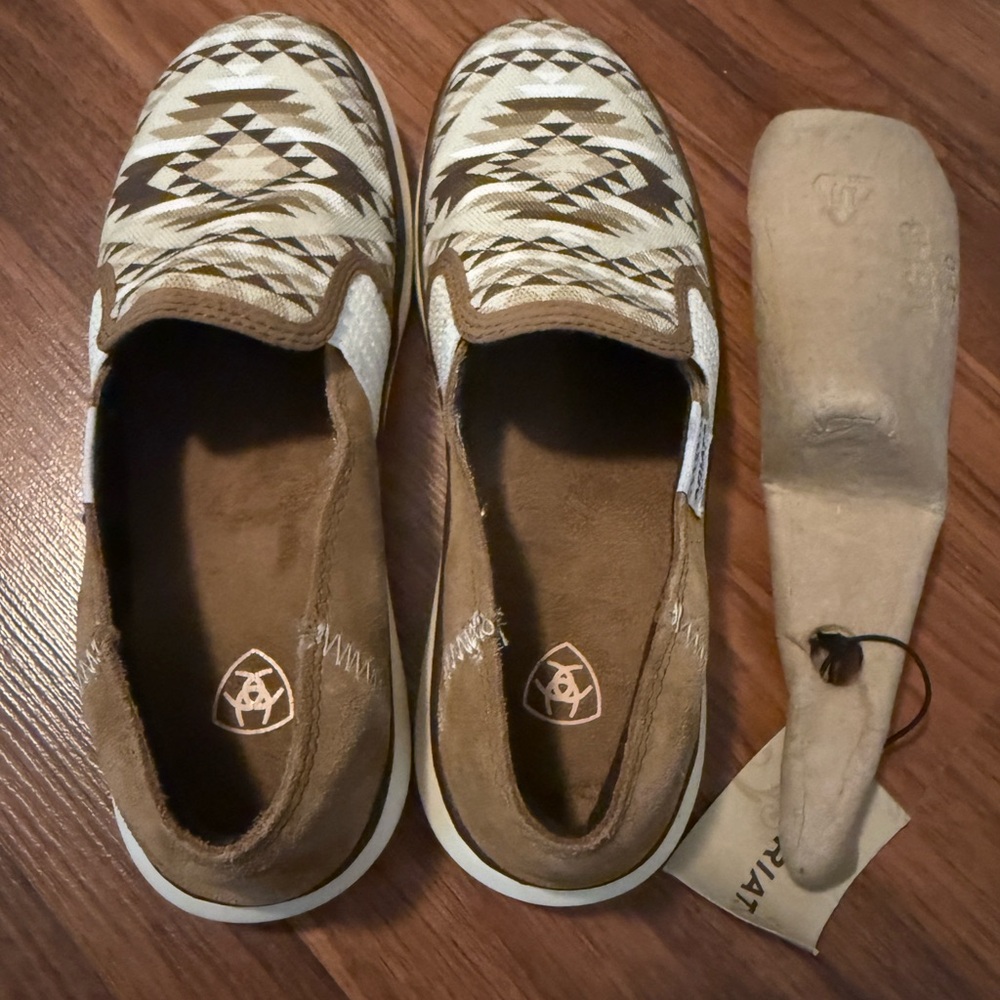 Ariat Geometric Brown and Cream Loafers